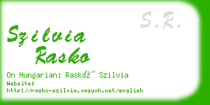 szilvia rasko business card